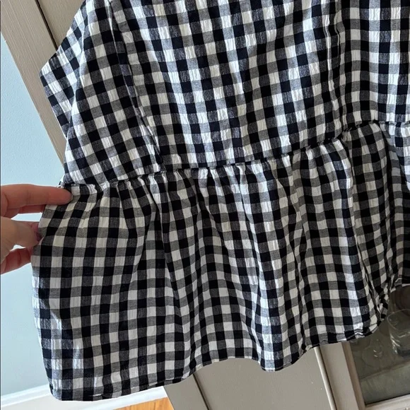 Wild Fable Gingham Peplum Top in Black and White, Size Medium - Picture 3 of 8